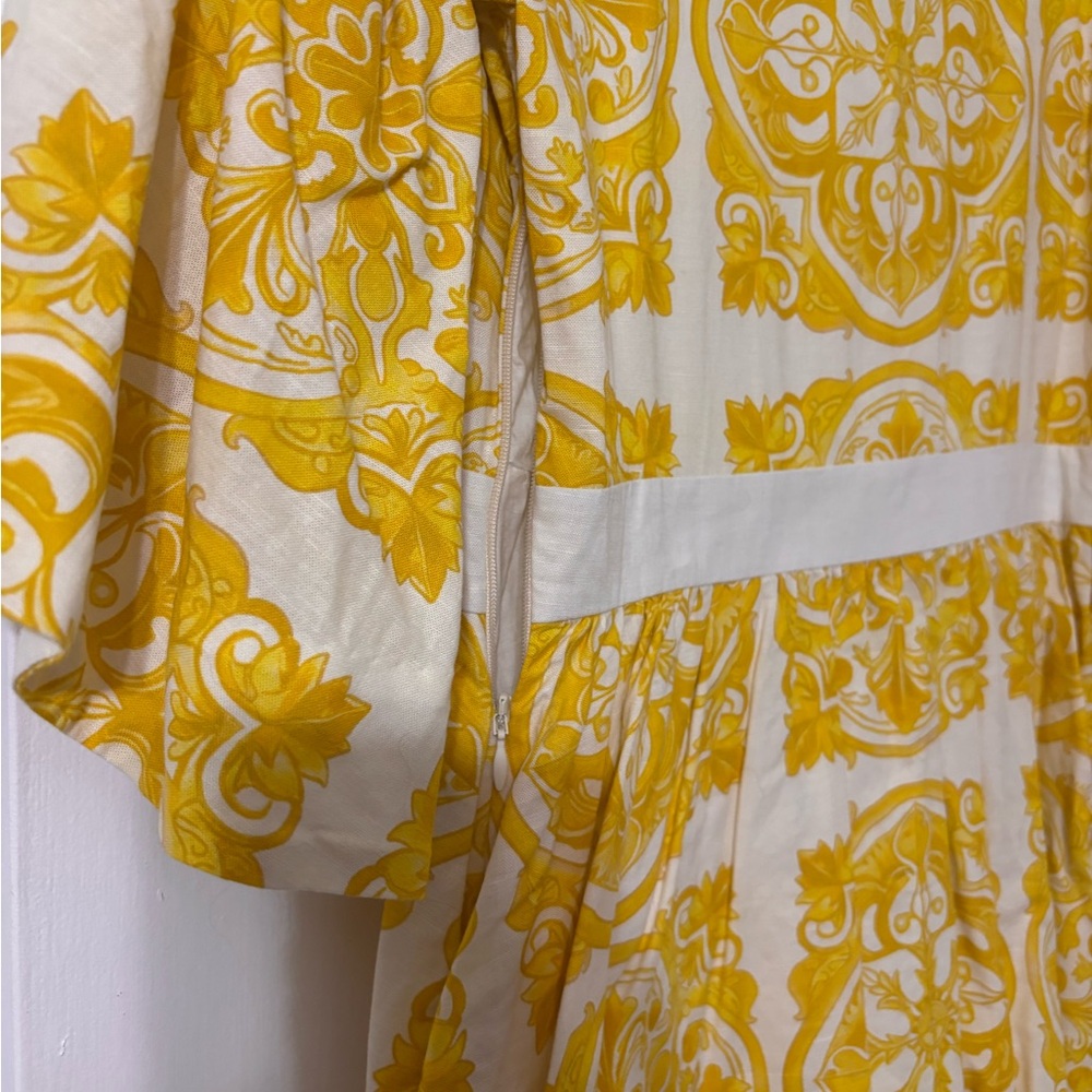 Yellow Patterned Mini Dress - Picture 3 of 4